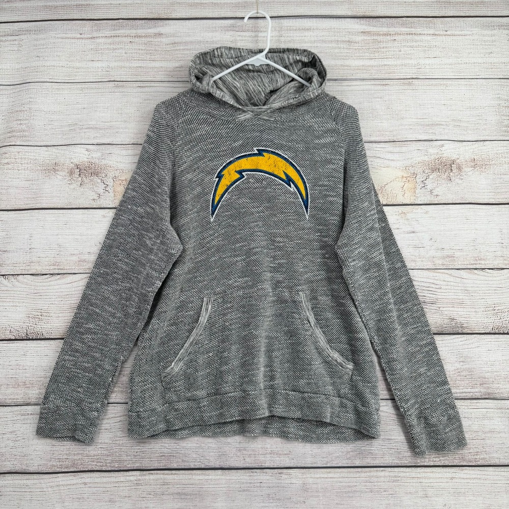 NFL Team Apparel Hoodie Women XL Grey Los Angeles Chargers Marled Knit Pullover
